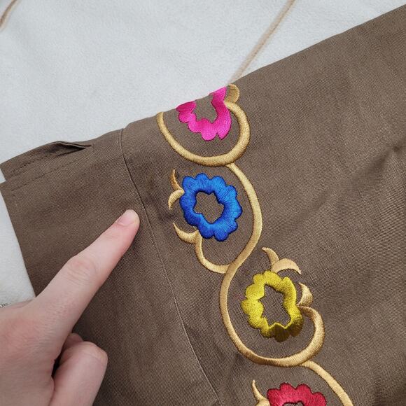 Vintage Linea Louis Dell'Olio linen heavily embroidered button down top - Picture 6 of 7